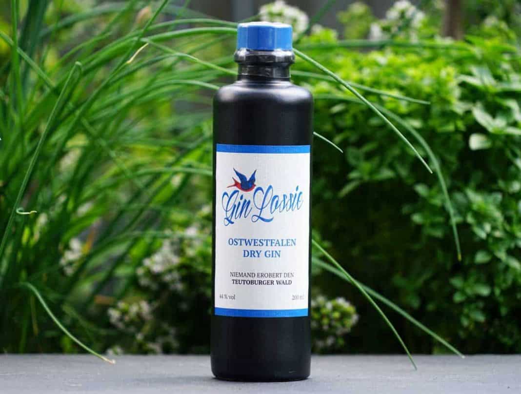 Eine Flasche des Gin Lossie Ostwestfalen Dry Gins