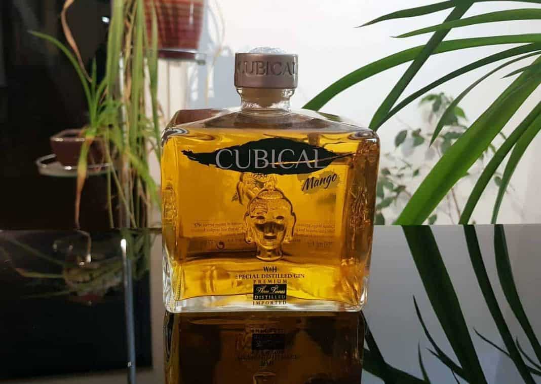 Eine Flasche des Premium Special Distilled Gin Mango