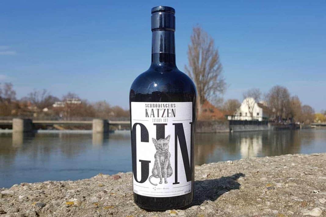 Eine Flasche des Schrödingers Katzen Dry Gins